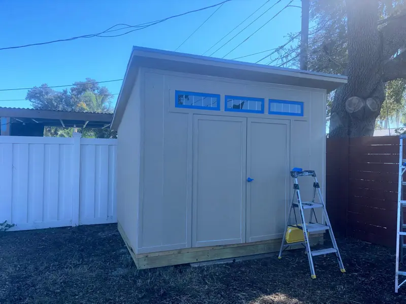 Backyard shed · Before — Ann & Gaby Painting project (exterior)